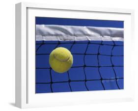 Tennis Ball Hitting Net-null-Framed Photographic Print