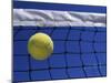 Tennis Ball Hitting Net-null-Mounted Photographic Print