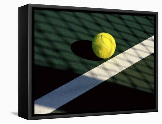 Tennis Ball on Court with Shadows-null-Framed Stretched Canvas