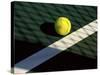 Tennis Ball on Court with Shadows-null-Stretched Canvas