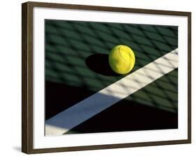 Tennis Ball on Court with Shadows-null-Framed Photographic Print
