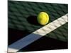 Tennis Ball on Court with Shadows-null-Mounted Photographic Print