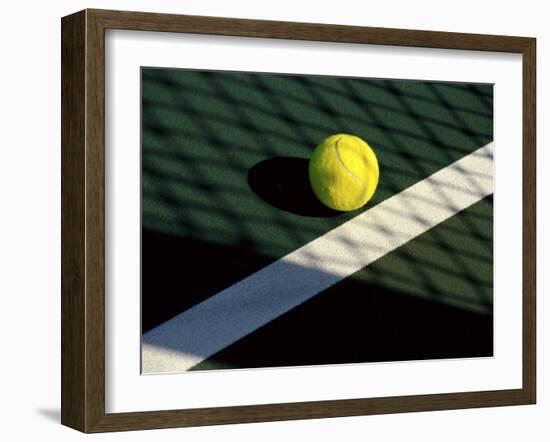 Tennis Ball on Court with Shadows-null-Framed Photographic Print