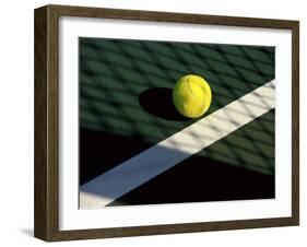 Tennis Ball on Court with Shadows-null-Framed Photographic Print