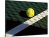 Tennis Ball on Court with Shadows-null-Stretched Canvas