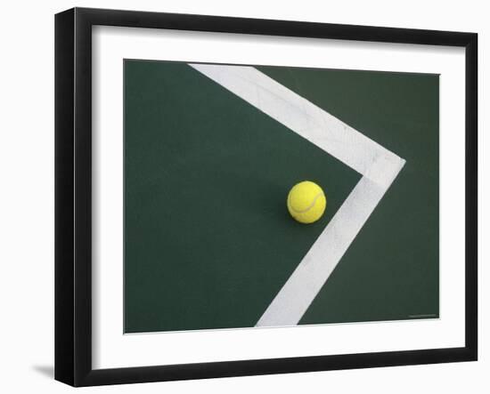 Tennis Ball on Court-null-Framed Premium Photographic Print