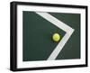 Tennis Ball on Court-null-Framed Premium Photographic Print