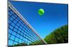 Tennis Ball on Net's Edge-mikdam-Mounted Photographic Print