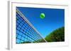 Tennis Ball on Net's Edge-mikdam-Framed Photographic Print