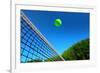 Tennis Ball on Net's Edge-mikdam-Framed Photographic Print