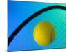 Tennis Ball on Racquet-null-Mounted Photographic Print