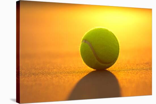Tennis Ball on the Court close up at Sunset-33ft-Stretched Canvas