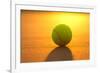 Tennis Ball on the Court close up at Sunset-33ft-Framed Photographic Print