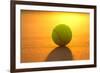 Tennis Ball on the Court close up at Sunset-33ft-Framed Photographic Print