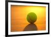 Tennis Ball on the Court close up at Sunset-33ft-Framed Photographic Print