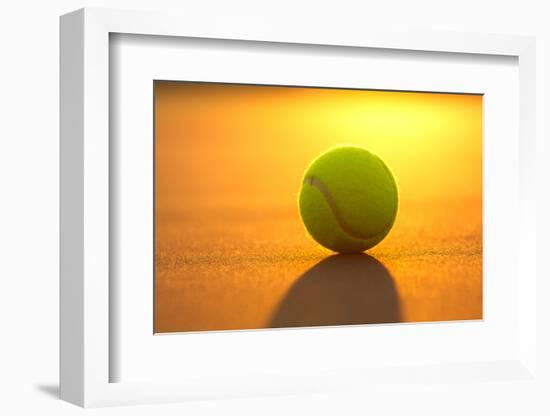 Tennis Ball on the Court close up at Sunset-33ft-Framed Photographic Print