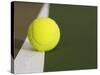 Tennis ball on white boundary stripe-Monalyn Gracia-Stretched Canvas
