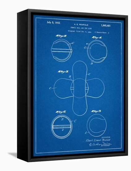 Tennis Ball Patent-null-Framed Stretched Canvas