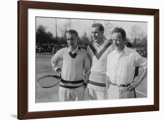 Tennis Champions Vincent Richards, Bill Tilden, and Bill Johnston in the 1920s-null-Framed Photo