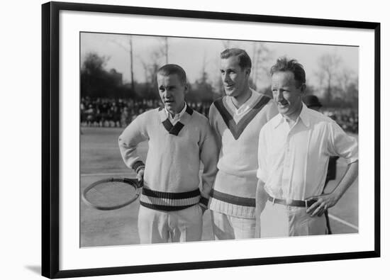 Tennis Champions Vincent Richards, Bill Tilden, and Bill Johnston in the 1920s-null-Framed Photo