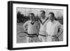 Tennis Champions Vincent Richards, Bill Tilden, and Bill Johnston in the 1920s-null-Framed Premium Photographic Print