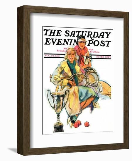 "Tennis Champs," Saturday Evening Post Cover, August 22, 1931-Alan Foster-Framed Giclee Print