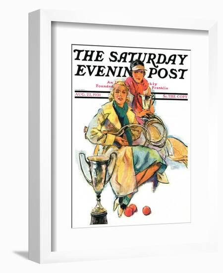 "Tennis Champs," Saturday Evening Post Cover, August 22, 1931-Alan Foster-Framed Giclee Print