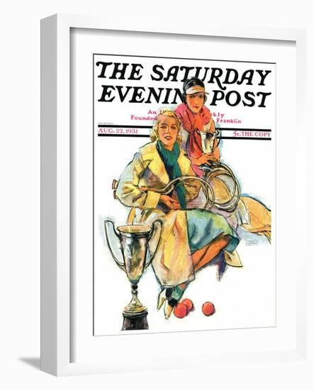 "Tennis Champs," Saturday Evening Post Cover, August 22, 1931-Alan Foster-Framed Giclee Print