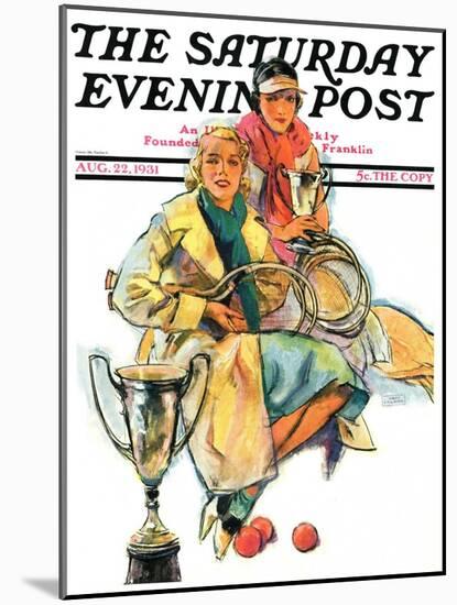 "Tennis Champs," Saturday Evening Post Cover, August 22, 1931-Alan Foster-Mounted Giclee Print