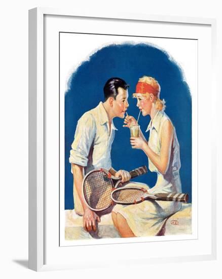 "Tennis Couple,"June 21, 1930-James C. McKell-Framed Giclee Print