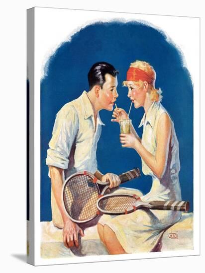 "Tennis Couple,"June 21, 1930-James C. McKell-Stretched Canvas