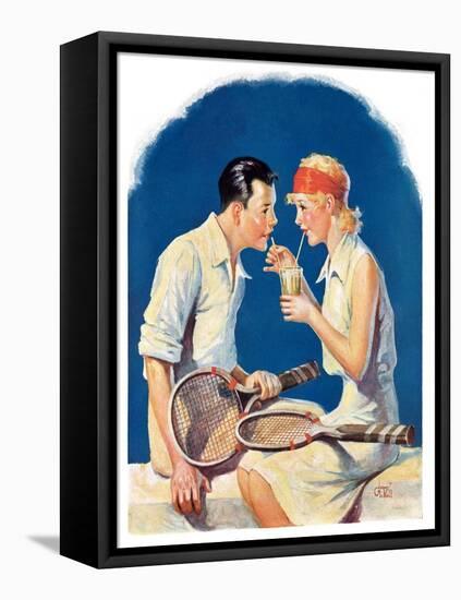 "Tennis Couple,"June 21, 1930-James C. McKell-Framed Stretched Canvas