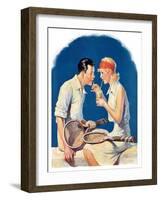 "Tennis Couple,"June 21, 1930-James C. McKell-Framed Giclee Print