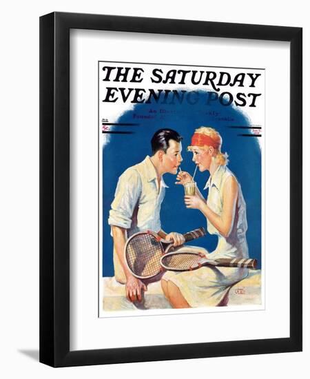 "Tennis Couple," Saturday Evening Post Cover, June 21, 1930-James C. McKell-Framed Giclee Print