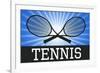 Tennis Crossed Rackets Blue Sports-null-Framed Art Print