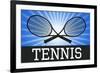 Tennis Crossed Rackets Blue Sports-null-Framed Art Print