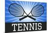 Tennis Crossed Rackets Blue Sports-null-Mounted Art Print