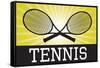 Tennis Crossed Rackets Yellow Sports Poster Print-null-Framed Stretched Canvas