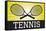 Tennis Crossed Rackets Yellow Sports Poster Print-null-Framed Stretched Canvas