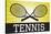Tennis Crossed Rackets Yellow Sports Poster Print-null-Stretched Canvas