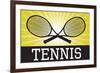 Tennis Crossed Rackets Yellow Sports-null-Framed Art Print