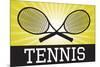 Tennis Crossed Rackets Yellow Sports-null-Mounted Art Print