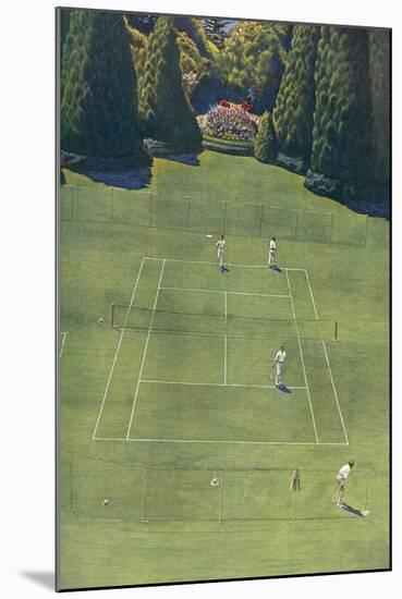 Tennis from Above-null-Mounted Art Print