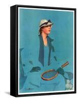 "Tennis in Blue,"June 16, 1934-Penrhyn Stanlaws-Framed Stretched Canvas