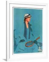 "Tennis in Blue,"June 16, 1934-Penrhyn Stanlaws-Framed Giclee Print