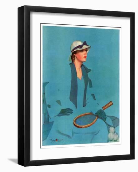 "Tennis in Blue,"June 16, 1934-Penrhyn Stanlaws-Framed Giclee Print