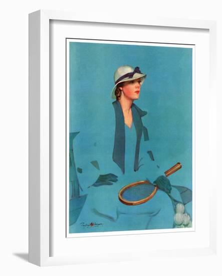 "Tennis in Blue,"June 16, 1934-Penrhyn Stanlaws-Framed Giclee Print