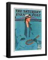 "Tennis in Blue," Saturday Evening Post Cover, June 16, 1934-Penrhyn Stanlaws-Framed Giclee Print