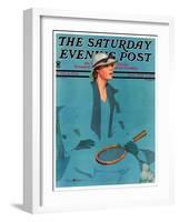 "Tennis in Blue," Saturday Evening Post Cover, June 16, 1934-Penrhyn Stanlaws-Framed Giclee Print