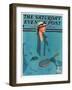 "Tennis in Blue," Saturday Evening Post Cover, June 16, 1934-Penrhyn Stanlaws-Framed Premium Giclee Print